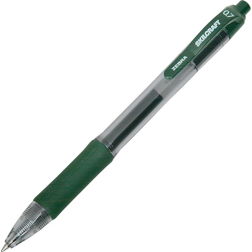 SKILCRAFT® Retractable Gel Pen - 0.7 mm Medium Pen Point - Retractable - Gel-based, Water Based - 1 / Dozen