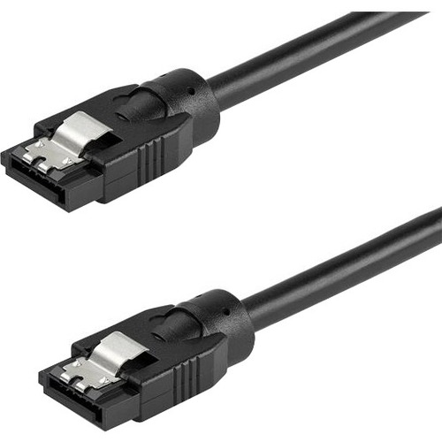 StarTech.com 0.3 m Round SATA Cable - Latching Connectors - 6Gbs SATA Cord - SATA Hard Drive Power Cable - (SATRD30CM) - 0.3 m round SATA cable with straight latching connections - Supports data transfer rates of up to 6Gbs with SATA 3.0 compliant drives 