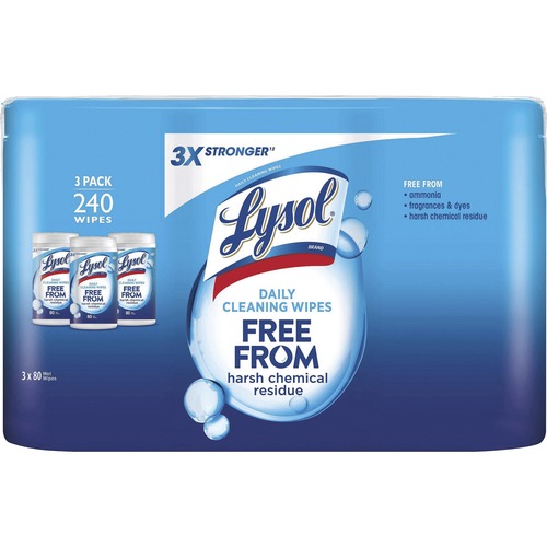 Lysol Daily Cleaning Wipes - Wipe - 240 / Pack - White