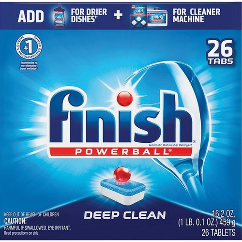Finish Powerball Dishwasher Tabs - Tablet - 26 / Box - Red, White, Blue