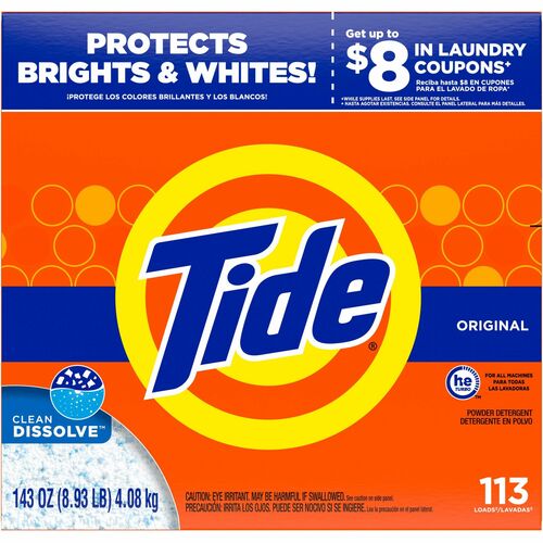 Tide Original Laundry Powder - Concentrate Powder - 143 oz (8.94 lb) - Original Scent - 2 / Carton - White
