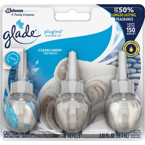Glade PlugIns Scented Oil Refill Pack - Oil - Linen - 15 / Carton