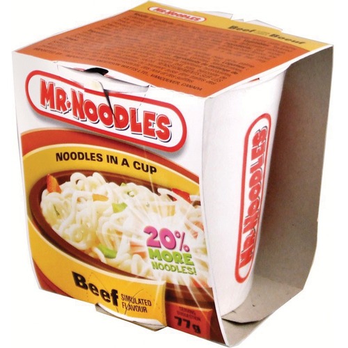 Mr. Noodles Soup - Beef - Cup - 64 g - 12 / Case