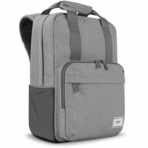 Solo Re:claim Carrying Case (Backpack) for 15.6" Notebook - Gray - Bump Resistant, Damage Resistant - Shoulder Strap, Luggage Strap, Handle - 16.5" Height x 12.3" Width x 6.8" Depth - 1 Each