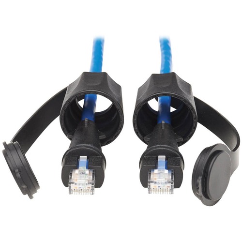Tripp Lite Industrial Cat6 UTP Ethernet Cable (RJ45 M/M) 100W PoE CMR-LP IP68 Blue 10 ft. (3.05 m) - 10 ft Category 6 Network Cable for Network Device, Digital Signage Display, PoE-enabled Device, Surveillance Camera, VoIP Device, Telephone, Workstation, 