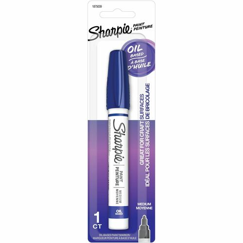 Sharpie Oil-Based Paint Markers - Medium Marker Point - Blue Oil Based Ink - Metal Barrel - 1 Pack