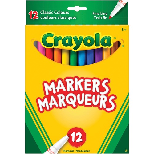 Crayola Fine Line Markers - 12 Classic Colours