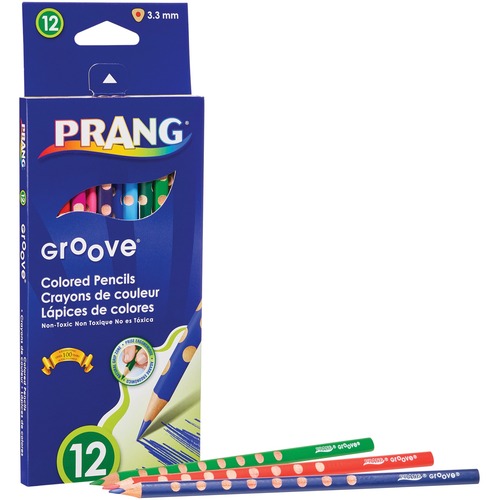 Prang Groove Colored Pencil - 3.3 mm Lead Diameter - 12