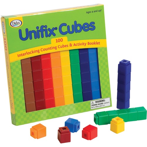 Didax Unifix Cubes - Skill Learning: Patterning, Operation, Fraction, Exploration, Mathematics, Number - 4 Year & Up - Red, Light Blue, Yellow, Green, Orange, Brown, Black, White, Dark Blue, Maroon