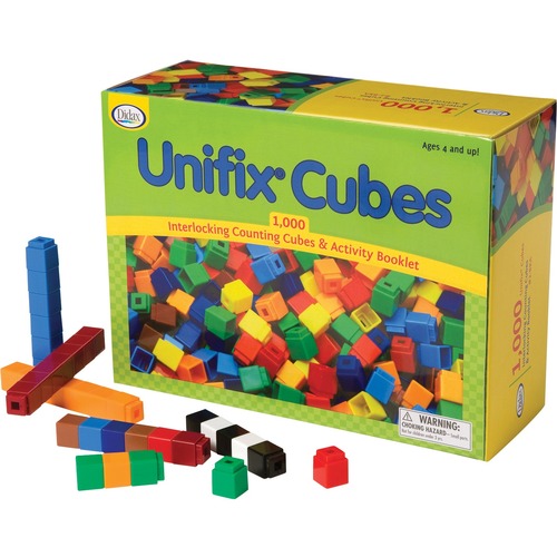 Didax Unifix Cubes - Skill Learning: Patterning, Operation, Fraction, Exploration, Mathematics, Number - 4 Year & Up - Red, Light Blue, Yellow, Green, Orange, Brown, Black, White, Dark Blue, Maroon