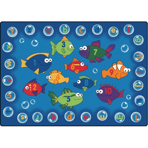 Carpets for Kids Fishing for Literacy - 108" (2743.20 mm) Length x 72" (1828.80 mm) Width - Rectangle - Yarn - Rugs - CPT6815