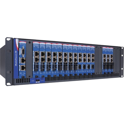 Advantech Modular Media Converter Chassis - 2 x Number of Power Supplies Supported - 2 x Number of Power Supplies Installed - 20 Slot Management Port