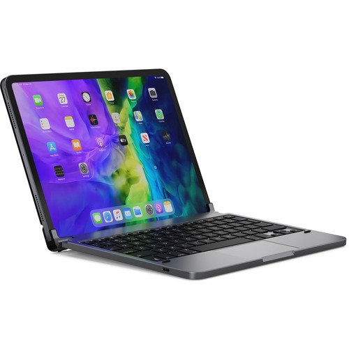 Brydge Pro+ 11.0 Keyboard - Wireless Connectivity - Bluetooth - English - QWERTY Layout - iPad Pro - TouchPad - iOS - Space Gray