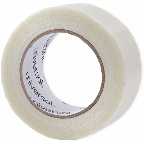 Universal 120# Utility Grade Filament Tape, 3" Core, 48 mm x 54.8 m, Clear - 59.93 yd Length x 1.89" Width x 4.3 mil Thickness - 3" Core - Clear - Synthetic Rubber - Plastic Backing - 1 Roll