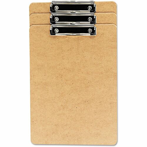 Universal Products Clipboard - 0.50" Clip Capacity - Storage for Document - Hardboard - Brown - 3 / Pack