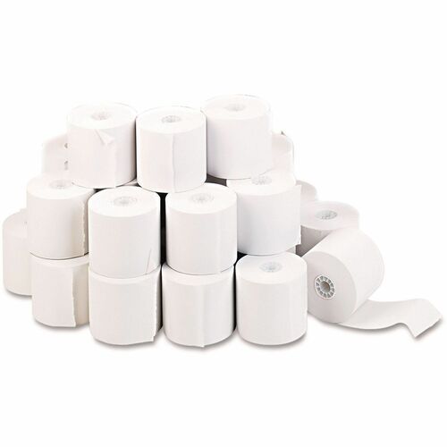 Universal Printable Bond Paper - 2 1/4" x 130 ft - 16 lb Basis Weight - End of Paper Indicator - White - 100 / Carton