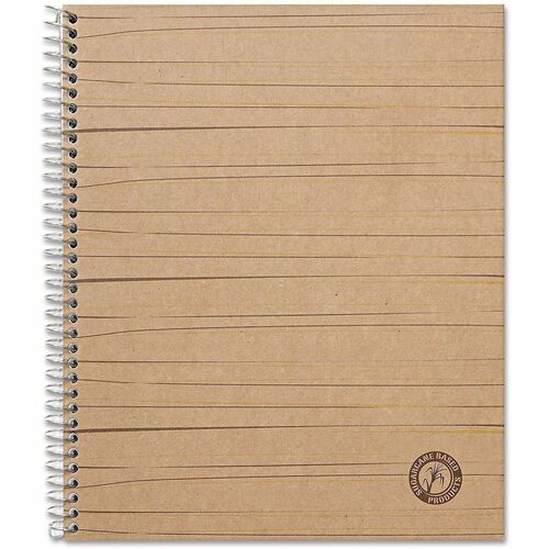 Universal Notebook - 1 Subject(s) - 100 Sheets - Spiral - Medium Ruled, College Ruled Front Ruling - 15 lb Basis Weight - 11" Height x 8.5" Width - White Paper - Brown Kraft Cover