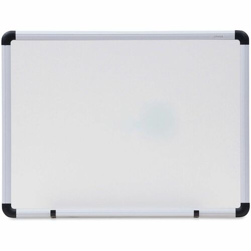 Universal Dry Erase Board - 24" (2 ft) Width x 18" (1.5 ft) Height - White Melamine Surface - Satin Aluminum Frame - 1 Each