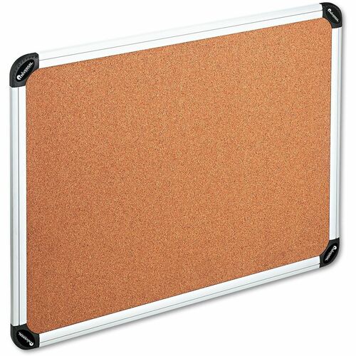 Universal Products Bulletin Board - 36" Board Height x 48" Board Width - Tan Cork Surface - Self-healing - Satin Aluminum Frame - 1 Each