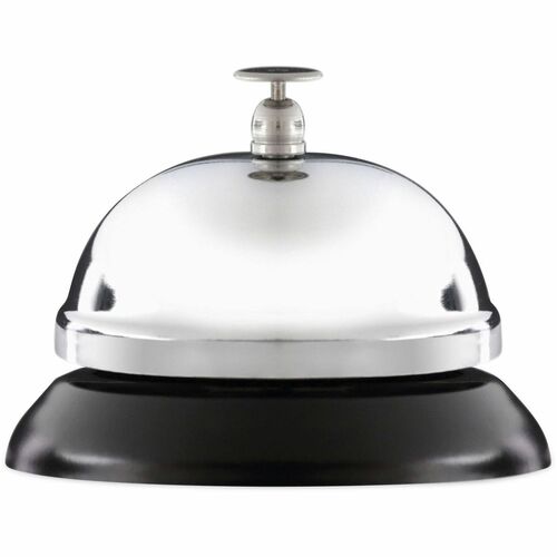 Universal Call Bell - 3.4" Diameter - Brushed Nickel - Nickel Plated Steel - Black