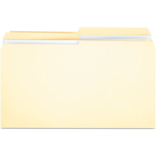 Universal 1/2 Tab Cut Legal Top Tab File Folder - 8 1/2" x 14" - 3/4" Expansion - Assorted Tab Position - 11 pt. - Manila - 100 Box