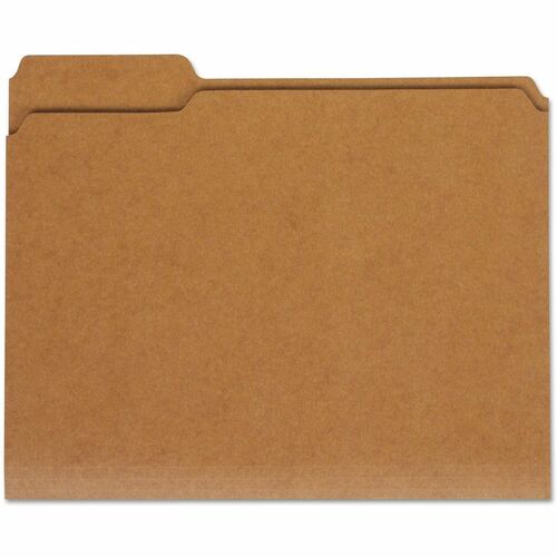 Universal 1/3 Tab Cut Letter Top Tab File Folder - 8 1/2" x 11" - 3/4" Expansion - Assorted Tab Position - 11 pt. - Kraft - 100 Box