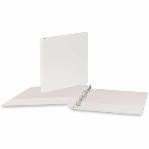 Universal Slant D-Ring View Binder, 3 Rings, 0.5" Capacity, 11 x 8.5, White - 1/2" Binder Capacity - Letter - 8 1/2" x 11" Sheet Size - 120 Sheet Capacity - 3 Ring(s) - Fastener(s): Ring - Pocket(s): 2, Inside Front & Back - Polypropylene - White - Non-st
