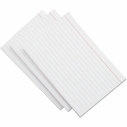 Universal Ruled Index Cards, 5 x 8, White, 100/Pack - 5" Width x 8" LengthRecycled - Ruled - 100 / Pack