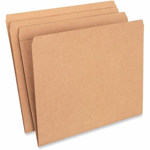 Universal Straight Tab Cut Letter Top Tab File Folder - 8 1/2" x 11" - 3/4" Expansion - Top Tab Position - 11 pt. - Kraft - 100 Box