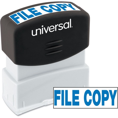 Universal Products Pre-inked Stamp - Message Stamp - FILE COPY - 1.69" Impression Width - Blue - ABS Plastic - Recycled - 1 Each - TAA Compliant