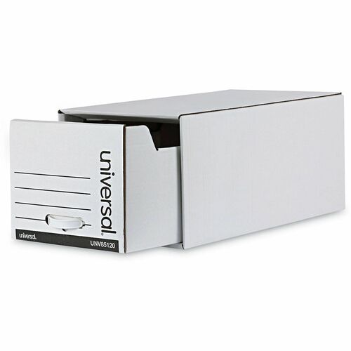 Universal Economy Storage Drawer Files, Letter Files, White, 6/Carton - Internal Dimensions: 12.50" Width x 23.25" Depth x 10.75" Height - Media Size Supported: Letter - Medium Duty - Corrugated Fiberboard - White - For Box File - 6 / Carton