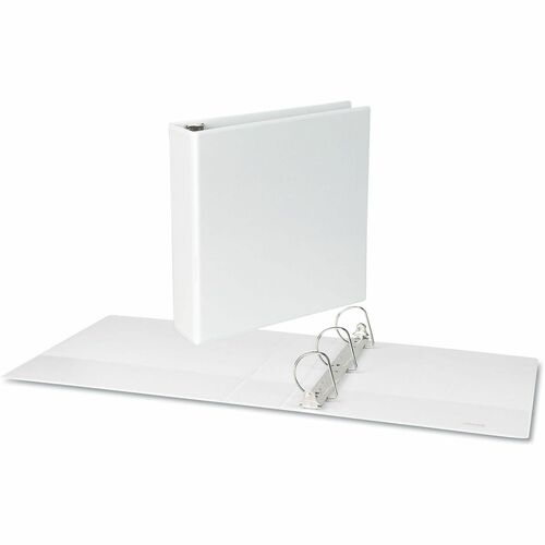 Universal Slant D-Ring View Binder, 3 Rings, 2" Capacity, 11 x 8.5, White - 2" Binder Capacity - Letter - 8 1/2" x 11" Sheet Size - 500 Sheet Capacity - 3 Ring(s) - Fastener(s): Ring - Pocket(s): 2, Inside Front & Back - Polypropylene - White - Non-stick 