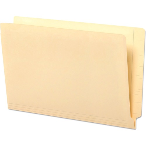 Universal Straight Tab Cut Legal End Tab File Folder - 8 1/2" x 14" - 3/4" Expansion - 11 pt. - Manila - 100 Box