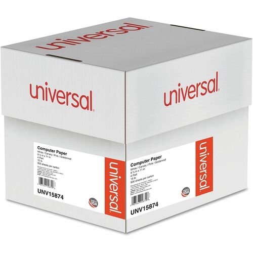Universal Continuous Paper - 92 Brightness - 15 lb Basis Weight - White, Canary, Pink, Buff - 900 Sheets - 900 / Carton