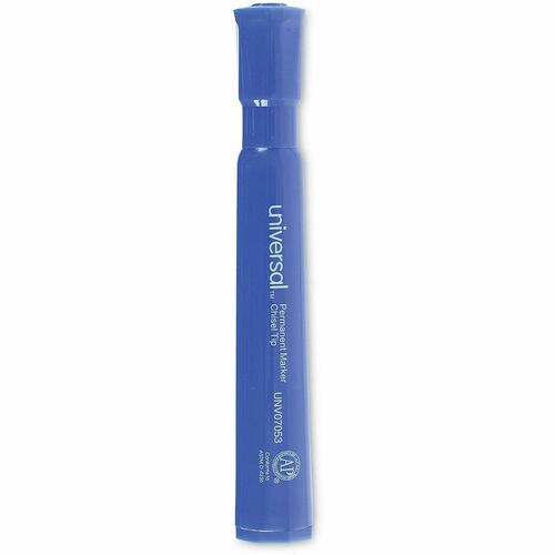 Universal Chisel Tip Permanent Marker, Broad Chisel Tip, Blue, Dozen - Broad Chisel Marker Point - Blue Ink - General Purpose - 1 Dozen