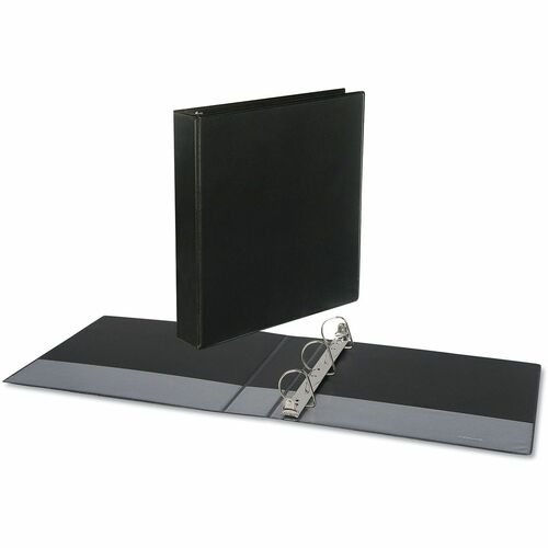 Universal Slant D-Ring View Binder, 3 Rings, 1.5" Capacity, 11 x 8.5, Black - 1 1/2" Binder Capacity - Letter - 8 1/2" x 11" Sheet Size - 375 Sheet Capacity - 3 Ring(s) - Fastener(s): Ring - Pocket(s): 2, Inside Front & Back - Polypropylene - Black - Non-