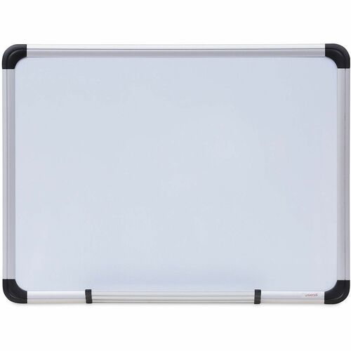 Universal Dry Erase Board - 24" (2 ft) Width x 18" (1.5 ft) Height - White Steel Surface - Satin Aluminum Frame - Magnetic - 1 Each