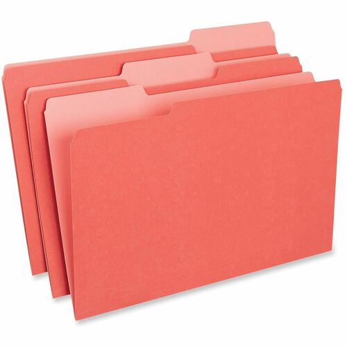 Universal 1/3 Tab Cut Legal Top Tab File Folder - 8 1/2" x 14" - Assorted Tab Position - 11 pt. - Stock - 100 Box