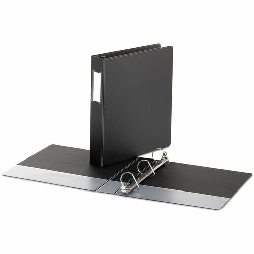 Universal Ring Binder - 1 1/2" Binder Capacity - Letter - 8 1/2" x 11" Sheet Size - 375 Sheet Capacity - 3 Ring(s) - Fastener(s): Ring - Pocket(s): 2, Inside Front & Back - Polypropylene - Black - Non-stick - 1 Each