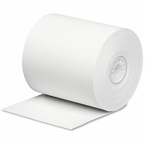 Universal Impact and Inkjet Printing Bond Paper Rolls, 0.5" Core, 3" x 165 ft, White - 3" x 165 ft - 16 lb Basis Weight - End of Paper Indicator - White - 1 Roll