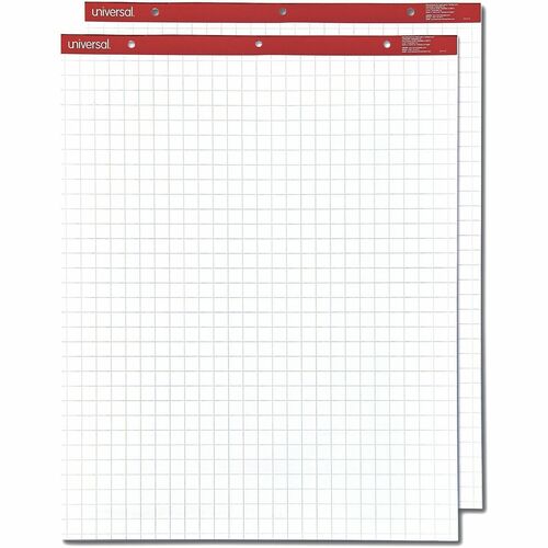 Universal Easel Pad - 1 Subject(s) - 50 Sheets - Tape Bound - Quad Ruled Front Ruling - 3 Hole(s) - 18 lb Basis Weight - 34" Height x 27" Width - White Paper - Chipboard Cover - 2 / Carton