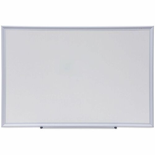 Universal Deluxe Melamine Dry Erase Board, 36" x 24" , White Surface, Satin Aluminum Frame - 36" (3 ft) Width x 24" (2 ft) Height - White Melamine Surface - Satin Aluminum Frame - 1 Each