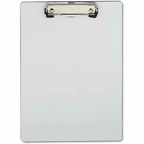 Universal Products Clipboard - 0.50" Clip Capacity - Storage for Paper - 8 1/2" x 11" Sheet Size - Plastic - Silver - 1 Each