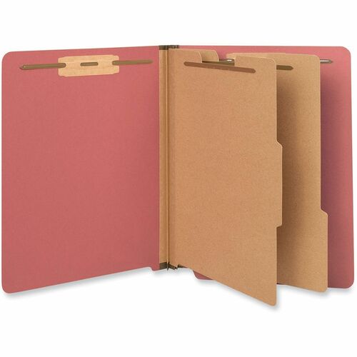 Universal Straight Tab Cut Letter Classification Folder - 8 1/2" x 11" - 2" Expansion - 6 Fastener(s) - 2" Fastener Capacity - End Tab Location - 2 Divider(s) - Bright Red - 10 Box