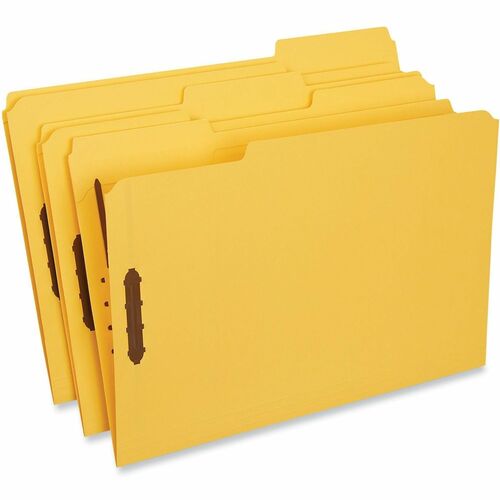 Universal 1/3 Tab Cut Legal Classification Folder - 8 1/2" x 14" - 3/4" Expansion - 2 Fastener(s) - 2" Fastener Capacity - Top Tab Location - Assorted Tab Position - Yellow - 50 Box