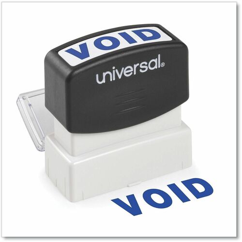 Universal Products Pre-inked Stamp - Message Stamp - VOID - 1.69" Impression Width - Blue - ABS Plastic - Recycled - 1 Each - TAA Compliant