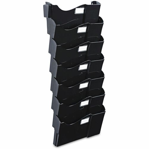 Universal Hanging Organizer - 7 Pocket(s) - 38.25" Height x 16" Width x 4.75" Depth - Black - Plastic - 7 / Pack