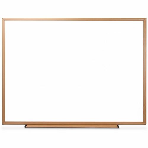 Universal Dry Erase Board - 48" (4 ft) Width x 36" (3 ft) Height - White Melamine Surface - Oak Medium Density Fiber (MDF) Frame - 1 Each