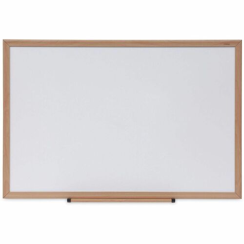 Universal Dry Erase Board - 36" (3 ft) Width x 24" (2 ft) Height - White Melamine Surface - Oak Medium Density Fiber (MDF) Frame - 1 Each