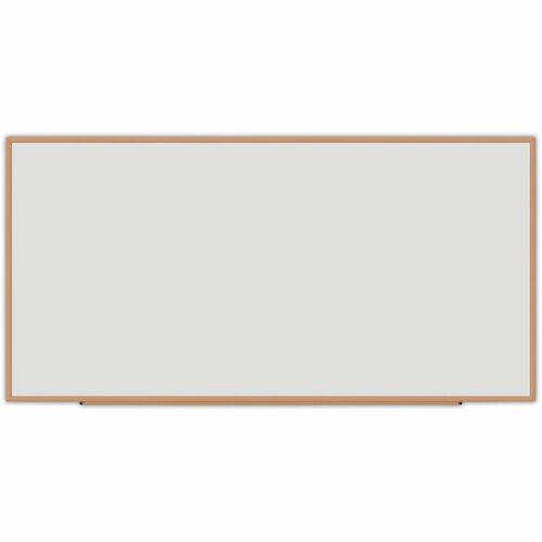 Universal Dry Erase Board - 96" (8 ft) Width x 48" (4 ft) Height - White Melamine Surface - Oak Medium Density Fiber (MDF) Frame - 1 Each